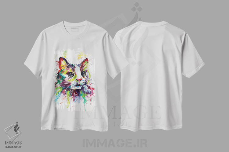 تیشرت طرح دار گربهٔ رنگارنگ، مدیوم اثر آنا بریجیتا کوواچ | immage.ir