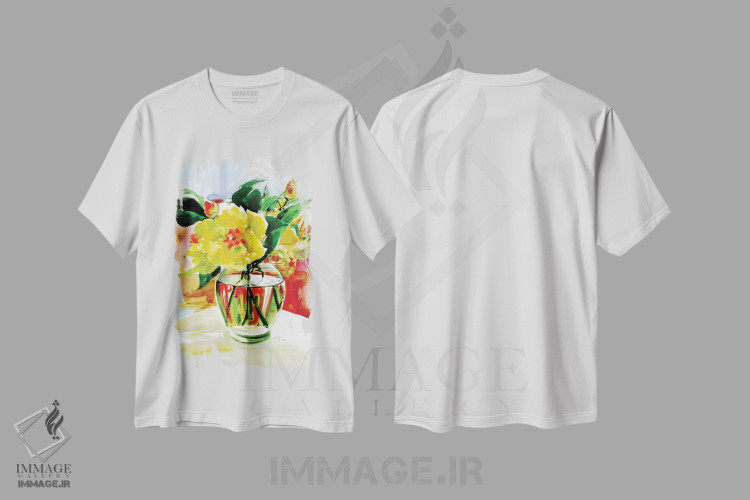 تیشرت طرح دار طبیعت بی جان با گل های زرد، دکور معاصر اثر آنا بریجیتا کوواچ | immage.ir