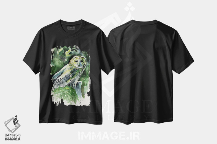 تیشرت طرح دار جغد باشکوه، دکور معاصر اثر آنا بریجیتا کوواچ | فروشگاه ایماژ