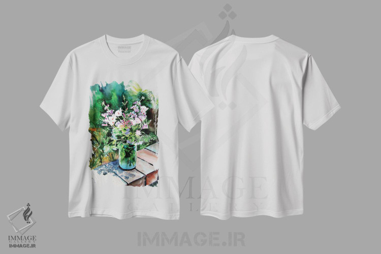 تیشرت طرح دار طبیعت بی جان با گل های وحشی در باغ، دکور معاصر اثر آنا بریجیتا کوواچ | immage.ir