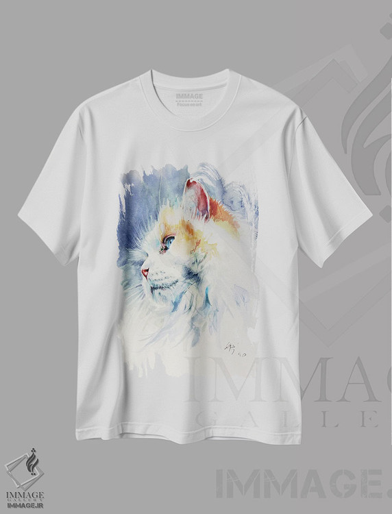 تیشرت طرح دار پرترهٔ گربه ۲، دکور معاصر اثر آنا بریجیتا کوواچ | immage.ir