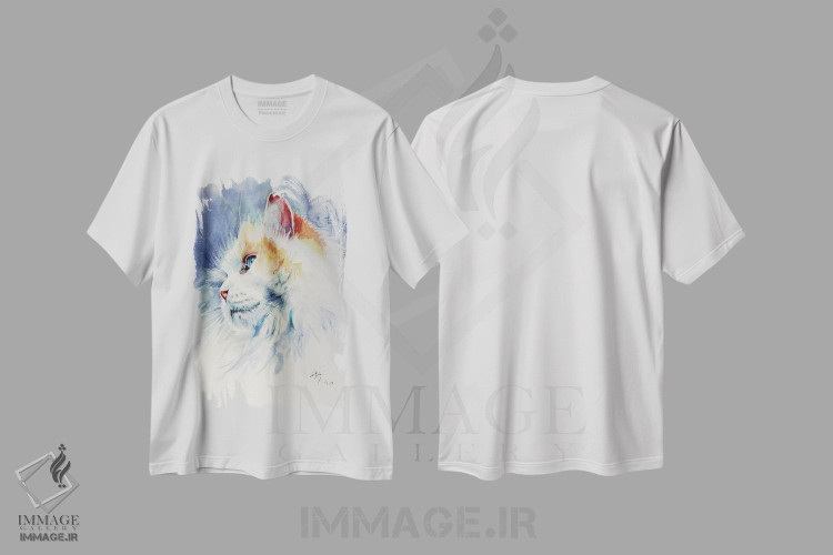 تیشرت طرح دار پرترهٔ گربه ۲، دکور معاصر اثر آنا بریجیتا کوواچ | immage.ir