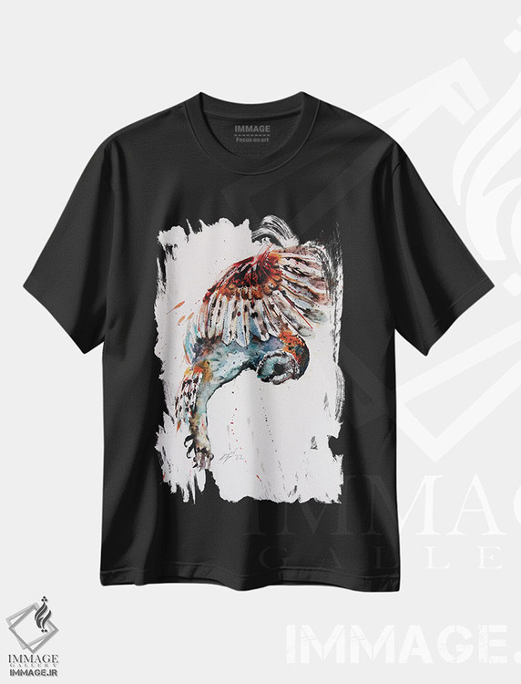 تیشرت طرح دار جغد پرنده، دکور کلبه و لژ اثر آنا بریجیتا کوواچ | فروشگاه ایماژ