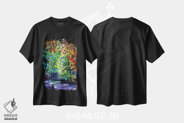 تیشرت طرح دار پاییز زیبا، مدیوم اثر آنا بریجیتا کوواچ | فروشگاه ایماژ