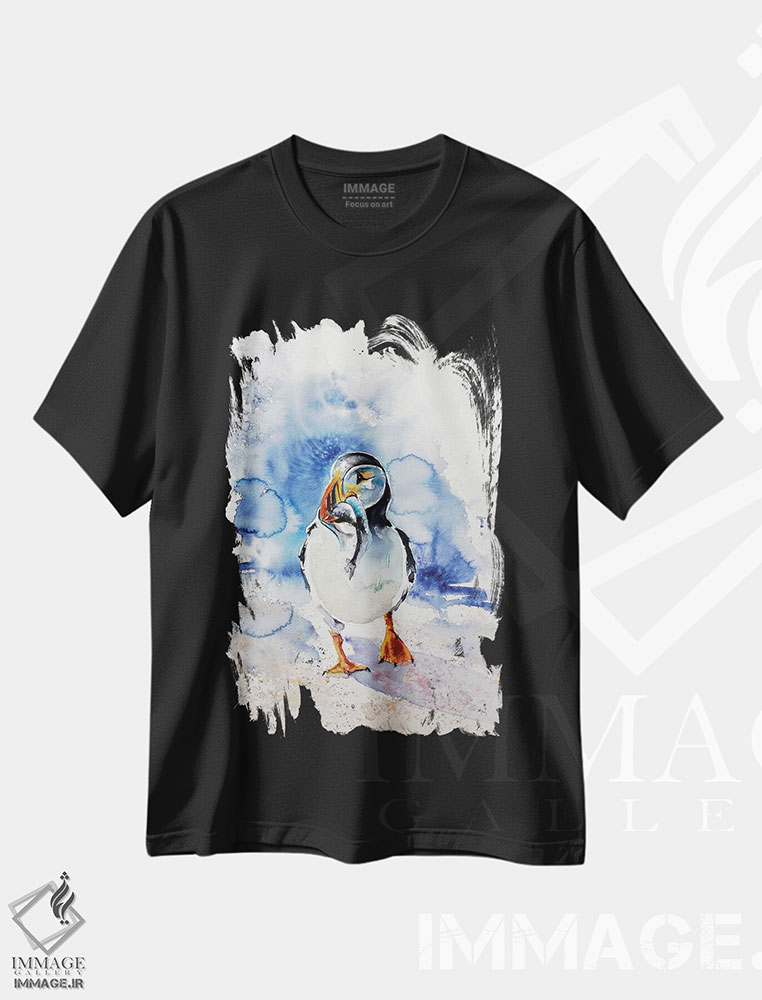 تیشرت طرح دار پافین، مدیوم اثر آنا بریجیتا کوواچ | فروشگاه ایماژ