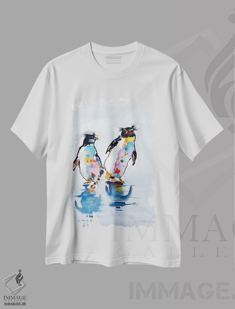 تیشرت طرح دار پنگوئن های راکهوپر، مدیوم اثر آنا بریجیتا کوواچ | immage.ir