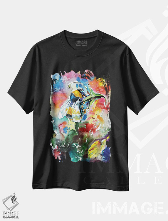 تیشرت طرح دار زنبور با گل، مدیوم اثر آنا بریجیتا کوواچ | فروشگاه ایماژ