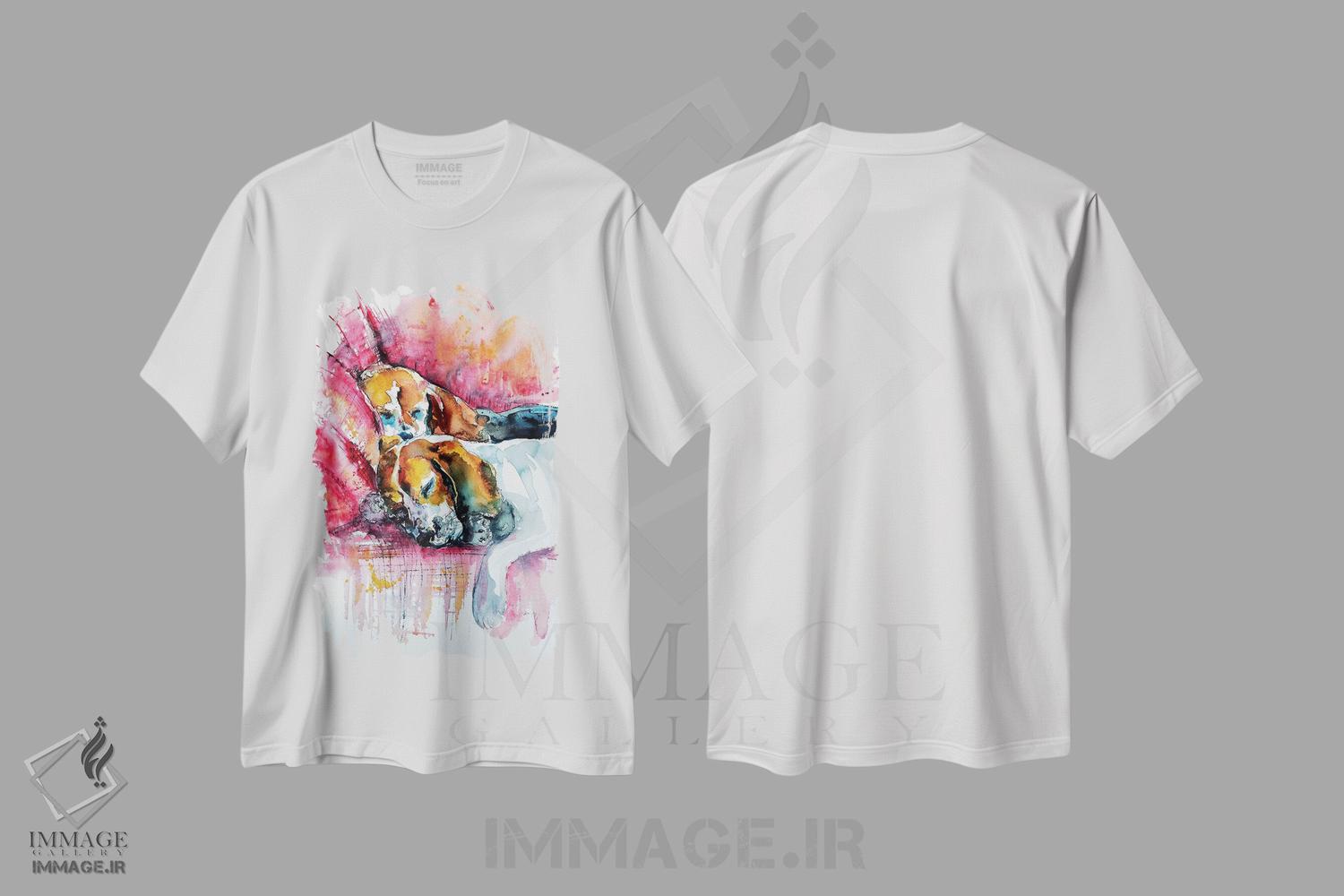 تیشرت طرح دار سگ های خوابیده، مدیوم اثر آنا بریجیتا کوواچ | immage.ir