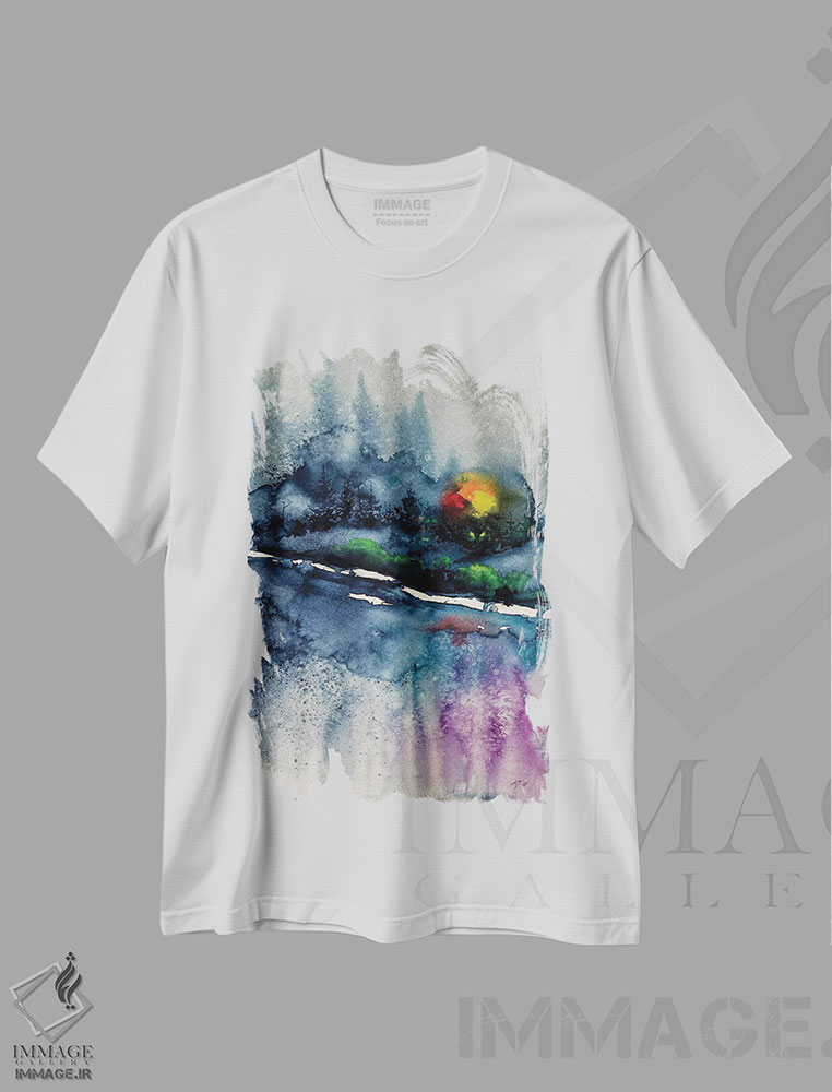 تیشرت طرح دار منظرهٔ فصل زمستان، آبستره اثر آنا بریجیتا کوواچ | immage.ir