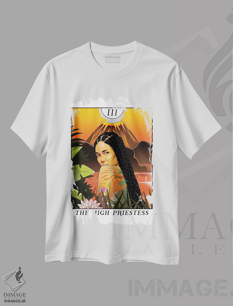 تیشرت طرح دار کاهنهٔ بزرگ، هنر آمریکایی آفریقایی تبار اثر ای-ک آرتس | immage.ir