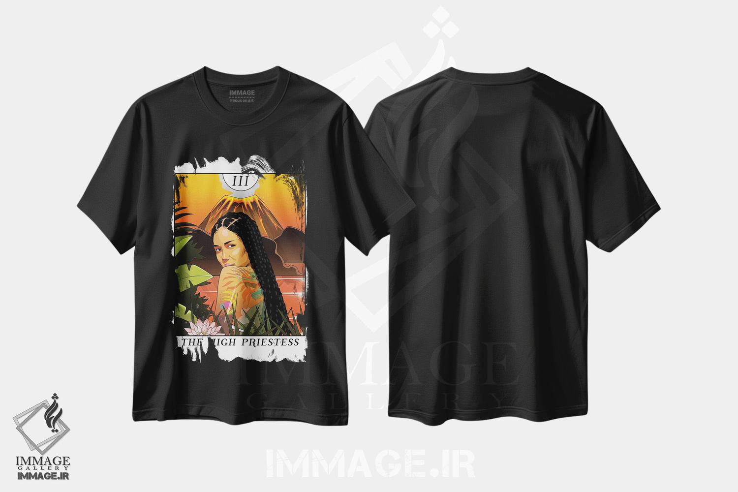 تیشرت طرح دار کاهنهٔ بزرگ، هنر آمریکایی آفریقایی تبار اثر ای-ک آرتس | فروشگاه ایماژ