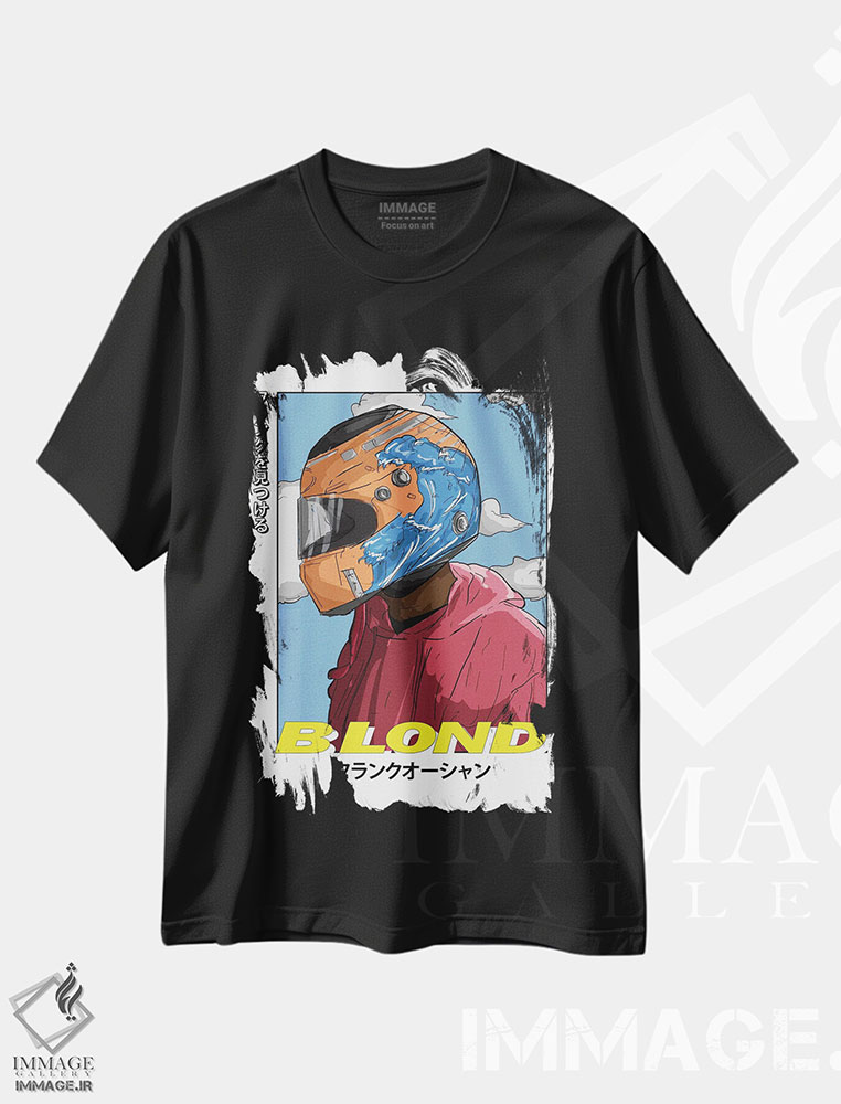 تیشرت طرح دار بلوند، هنر آمریکایی آفریقایی تبار اثر ای-ک آرتس | فروشگاه ایماژ