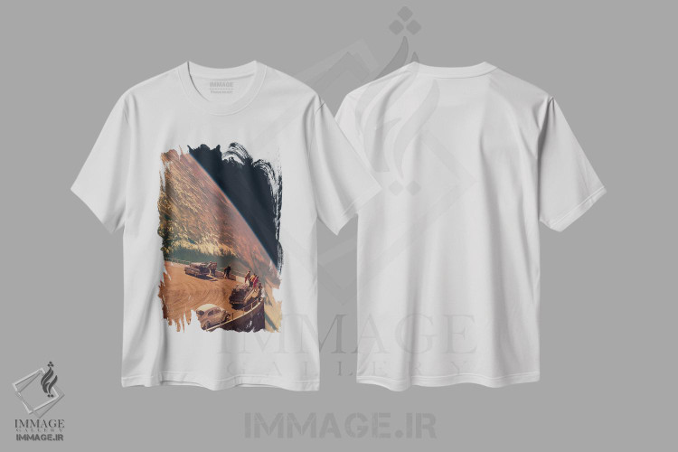 تیشرت طرح دار جادهٔ عقاب، هنر دیجیتال اثر آندریاس لیه | immage.ir