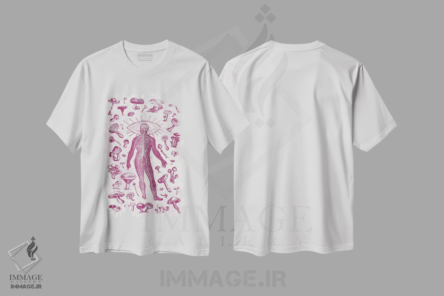 تیشرت طرح دار قارچ ها، هنر دیجیتال اثر آندریاس لیه | immage.ir