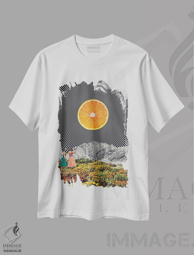 تیشرت طرح دار پرتقال، هنر دیجیتال اثر آندریاس لیه | immage.ir