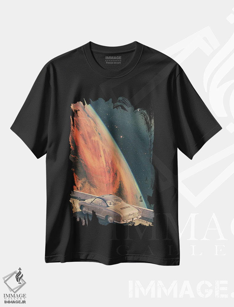 تیشرت طرح دار سفر جاده ای، هنر دیجیتال اثر آندریاس لیه | فروشگاه ایماژ