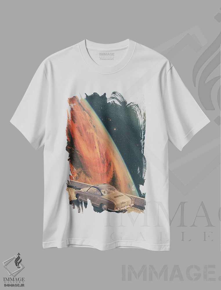 تیشرت طرح دار سفر جاده ای، هنر دیجیتال اثر آندریاس لیه | immage.ir