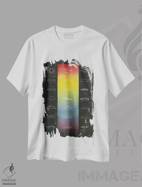 تیشرت طرح دار نمودار بشقاب پرنده، هنر دیجیتال اثر آندریاس لیه | immage.ir