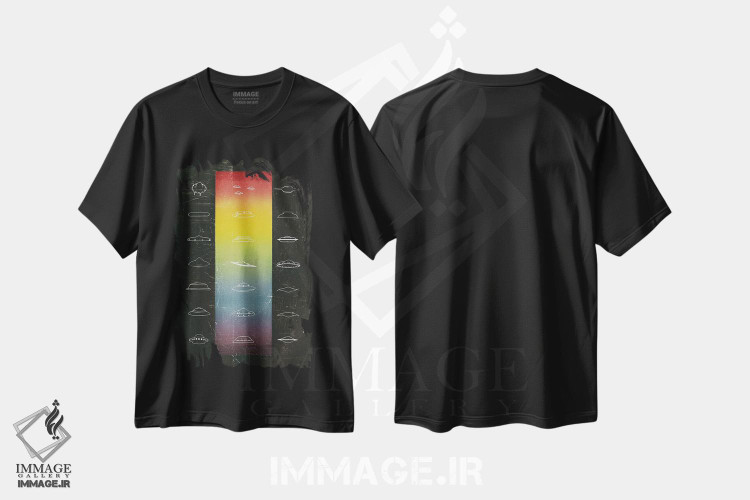 تیشرت طرح دار نمودار بشقاب پرنده، هنر دیجیتال اثر آندریاس لیه | فروشگاه ایماژ