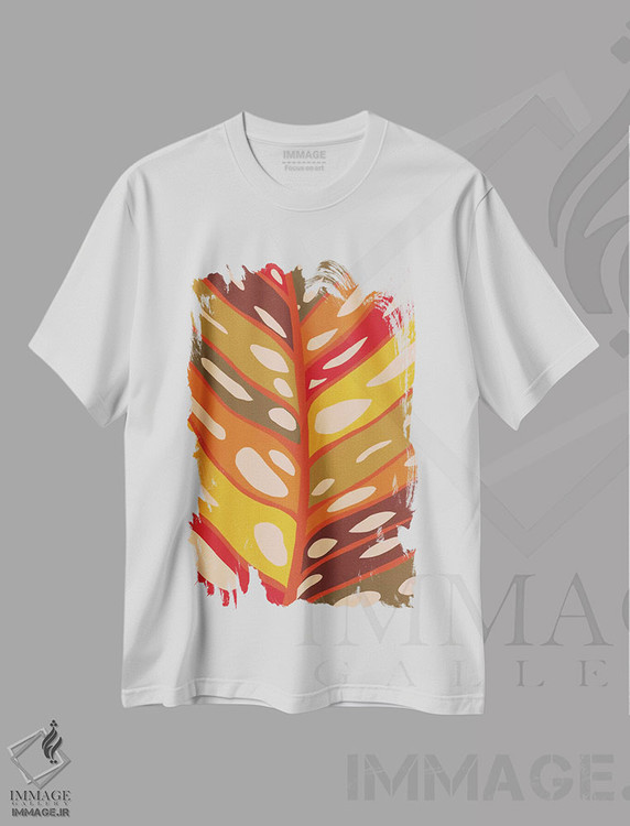 تیشرت طرح دار برگ مانسترا II، دکور بوهمی اثر آلیسا گالیتسینا | immage.ir