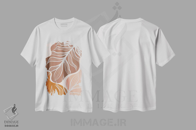 تیشرت طرح دار اشکال آلی و برگ های نخل، تزئینی اثر آلیسا گالیتسینا | immage.ir