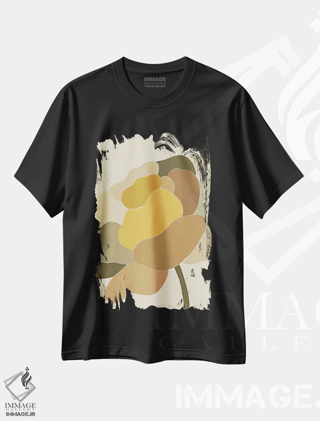 تیشرت طرح دار گل صدتومانی به رنگ پاستل، آبستره اثر آلیسا گالیتسینا | فروشگاه ایماژ