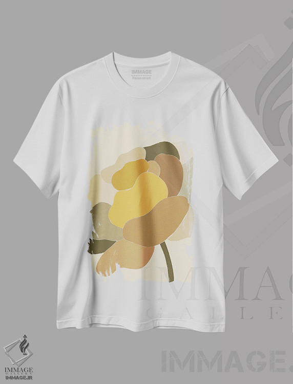 تیشرت طرح دار گل صدتومانی به رنگ پاستل، آبستره اثر آلیسا گالیتسینا | immage.ir
