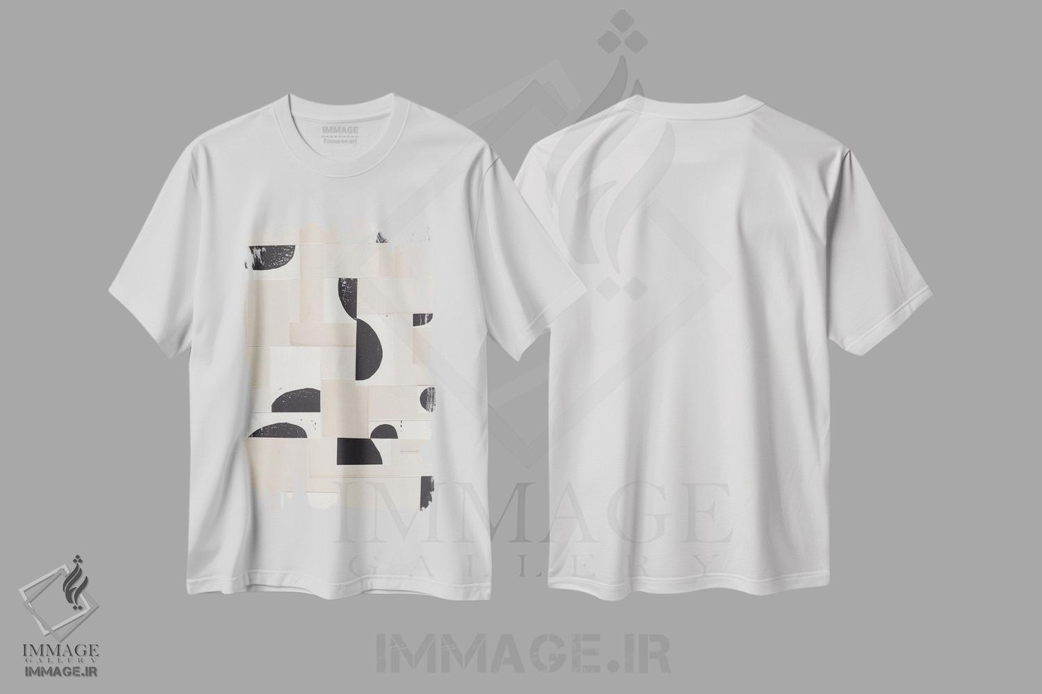 تیشرت طرح دار نمای ماه به شکل هندسی، تزئینی اثر آلیسا گالیتسینا | immage.ir