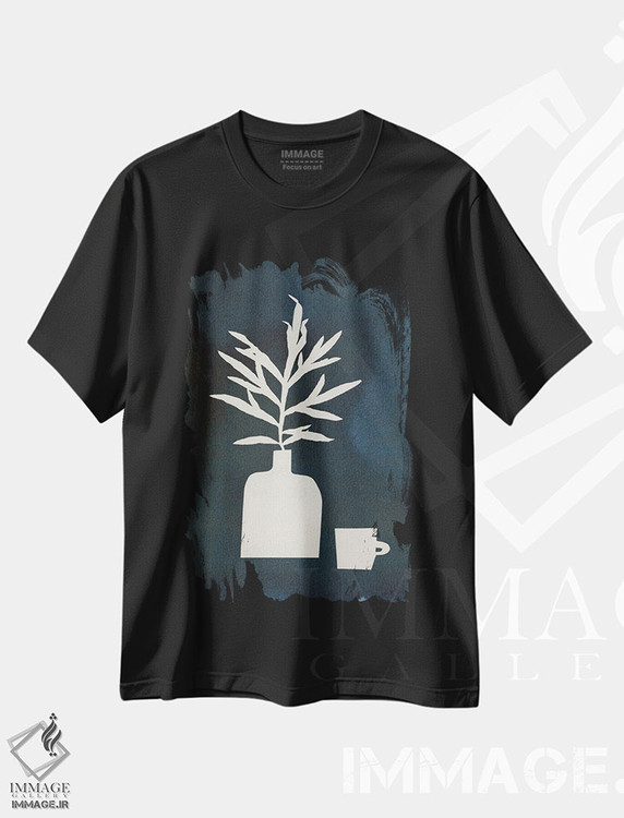 تیشرت طرح دار مطالعهٔ طبیعت بی جان به روش سیانوتایپ III، تزئینی اثر آلیسا گالیتسینا | فروشگاه ایماژ