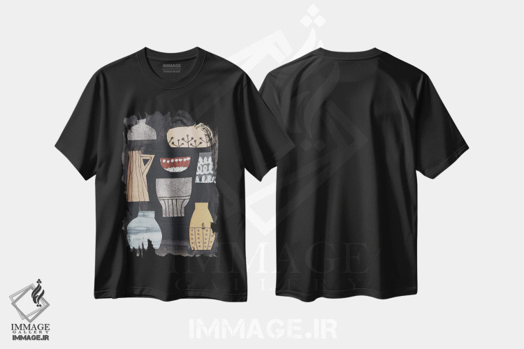 تیشرت طرح دار مجموعه سفالینه ها، تزئینی اثر آلیسا گالیتسینا | فروشگاه ایماژ