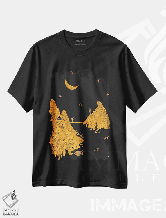 تیشرت طرح دار منظره بیابانی، تزئینی اثر آلیسا گالیتسینا | فروشگاه ایماژ
