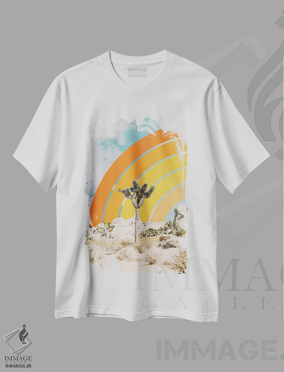 تیشرت طرح دار چشم انداز بیابان، تزئینی اثر آلیسا گالیتسینا | immage.ir