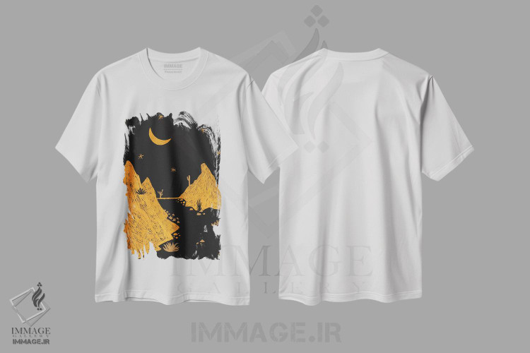 تیشرت طرح دار منظره بیابانی، تزئینی اثر آلیسا گالیتسینا | immage.ir