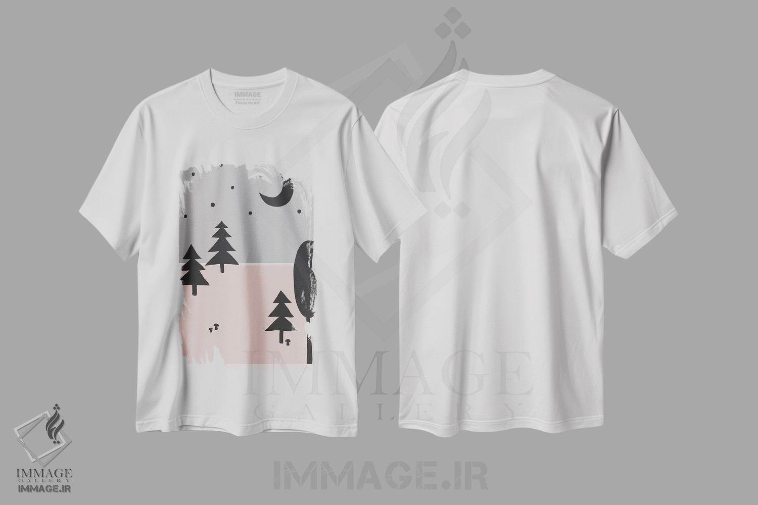 تیشرت طرح دار جنگل در شب، تزئینی اثر آلیسا گالیتسینا | immage.ir