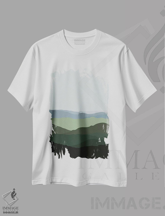 تیشرت طرح دار منظره کوهستانی سبز، تزئینی اثر آلیسا گالیتسینا | immage.ir