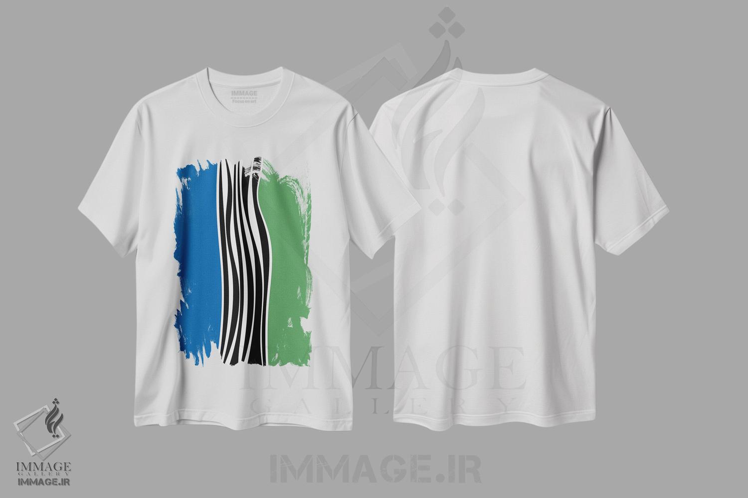 تیشرت طرح دار اشکال و راه راه های نامنظم اثر آلیسا گالیتسینا | immage.ir