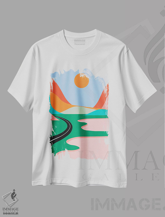 تیشرت طرح دار دریاچه های صورتی، تزئینی اثر آلیسا گالیتسینا | immage.ir