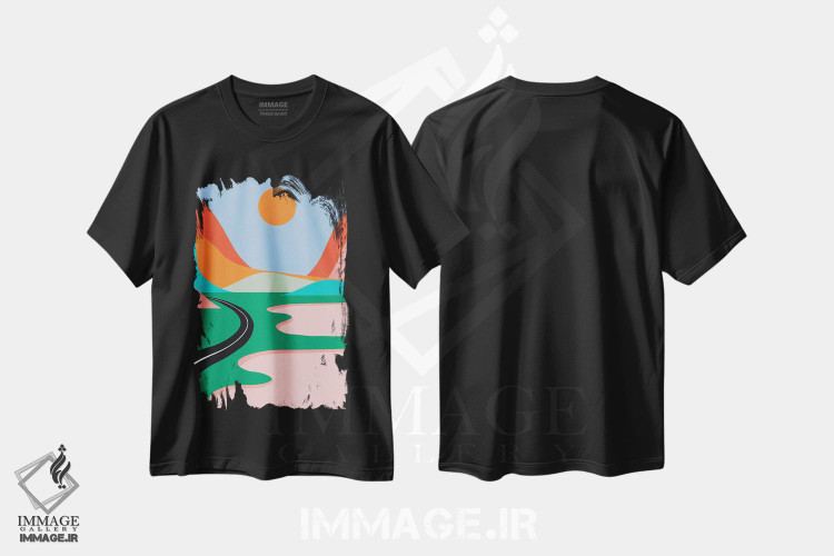 تیشرت طرح دار دریاچه های صورتی، تزئینی اثر آلیسا گالیتسینا | فروشگاه ایماژ