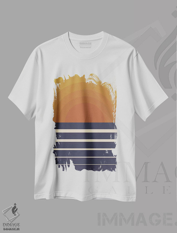 تیشرت طرح دار غروب رترو، تزئینی اثر آلیسا گالیتسینا | immage.ir