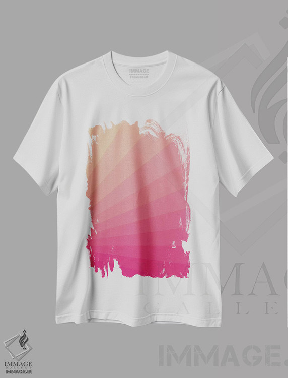 تیشرت طرح دار سایه های غروب صورتی اثر آلیسا گالیتسینا | immage.ir