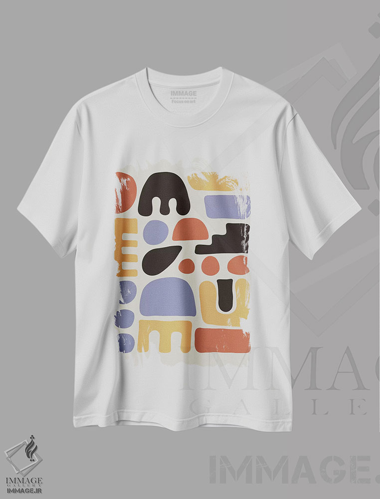 تیشرت طرح دار اشکال و رنگ ها اثر آلیسا گالیتسینا | immage.ir
