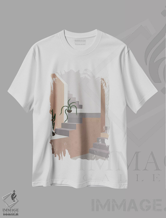 تیشرت طرح دار پله ها و قوس، تزئینی اثر آلیسا گالیتسینا | immage.ir