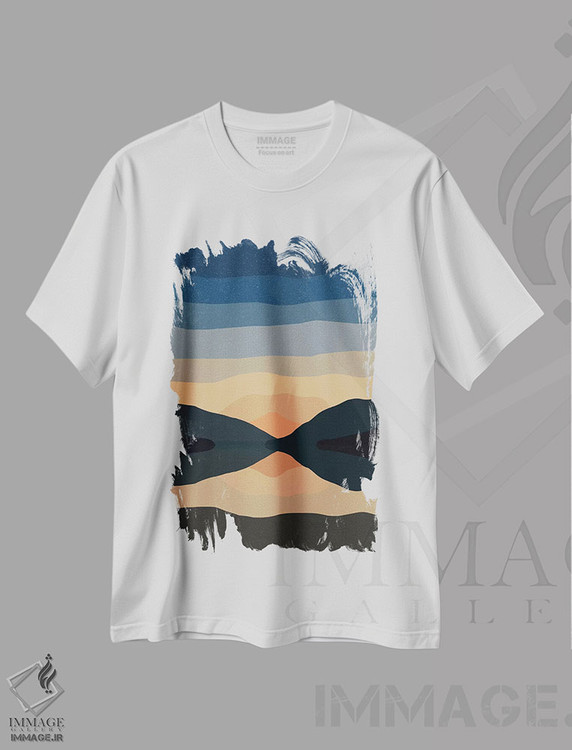 تیشرت طرح دار انعکاس کوه در غروب، تزئینی اثر آلیسا گالیتسینا | immage.ir