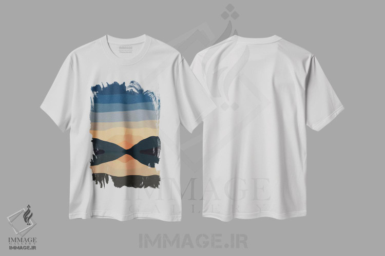 تیشرت طرح دار انعکاس کوه در غروب، تزئینی اثر آلیسا گالیتسینا | immage.ir