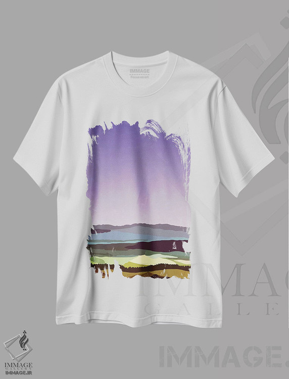 تیشرت طرح دار غروب بر فراز دره، تزئینی اثر آلیسا گالیتسینا | immage.ir