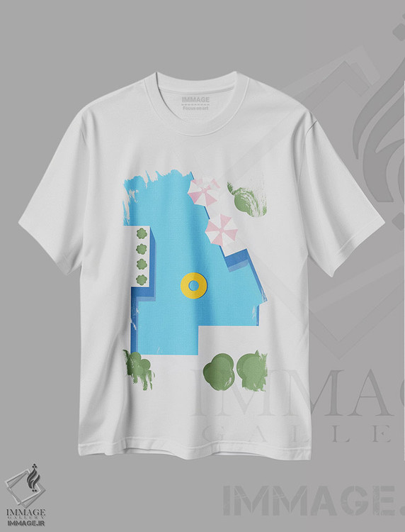 تیشرت طرح دار تابستان استخر ۲، تزئینی اثر آلیسا گالیتسینا | immage.ir