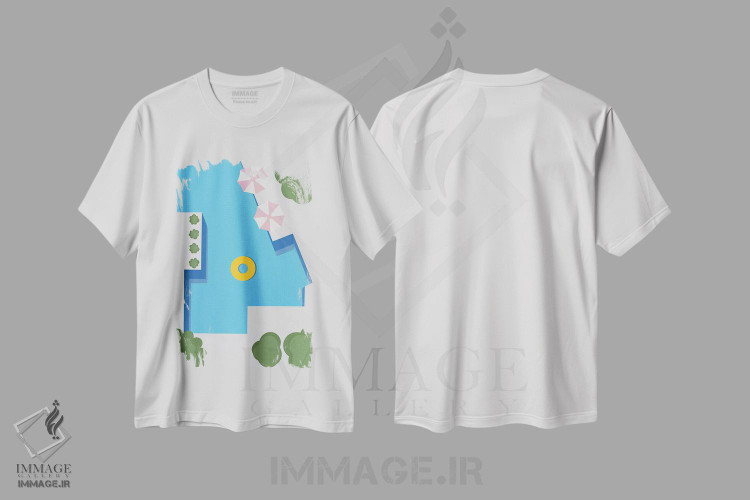 تیشرت طرح دار تابستان استخر ۲، تزئینی اثر آلیسا گالیتسینا | immage.ir