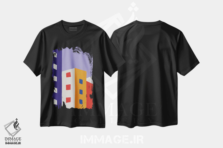 تیشرت طرح دار بلوک شهری ۲، تزئینی اثر آلیسا گالیتسینا | فروشگاه ایماژ