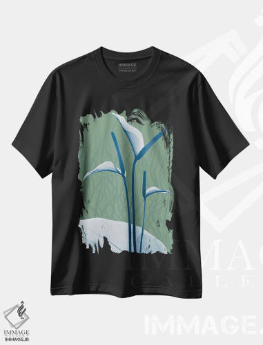 تیشرت طرح دار طلوع مریم گلی آبی II، دکور معاصر اثر آلبرت کوئتسیِر | فروشگاه ایماژ