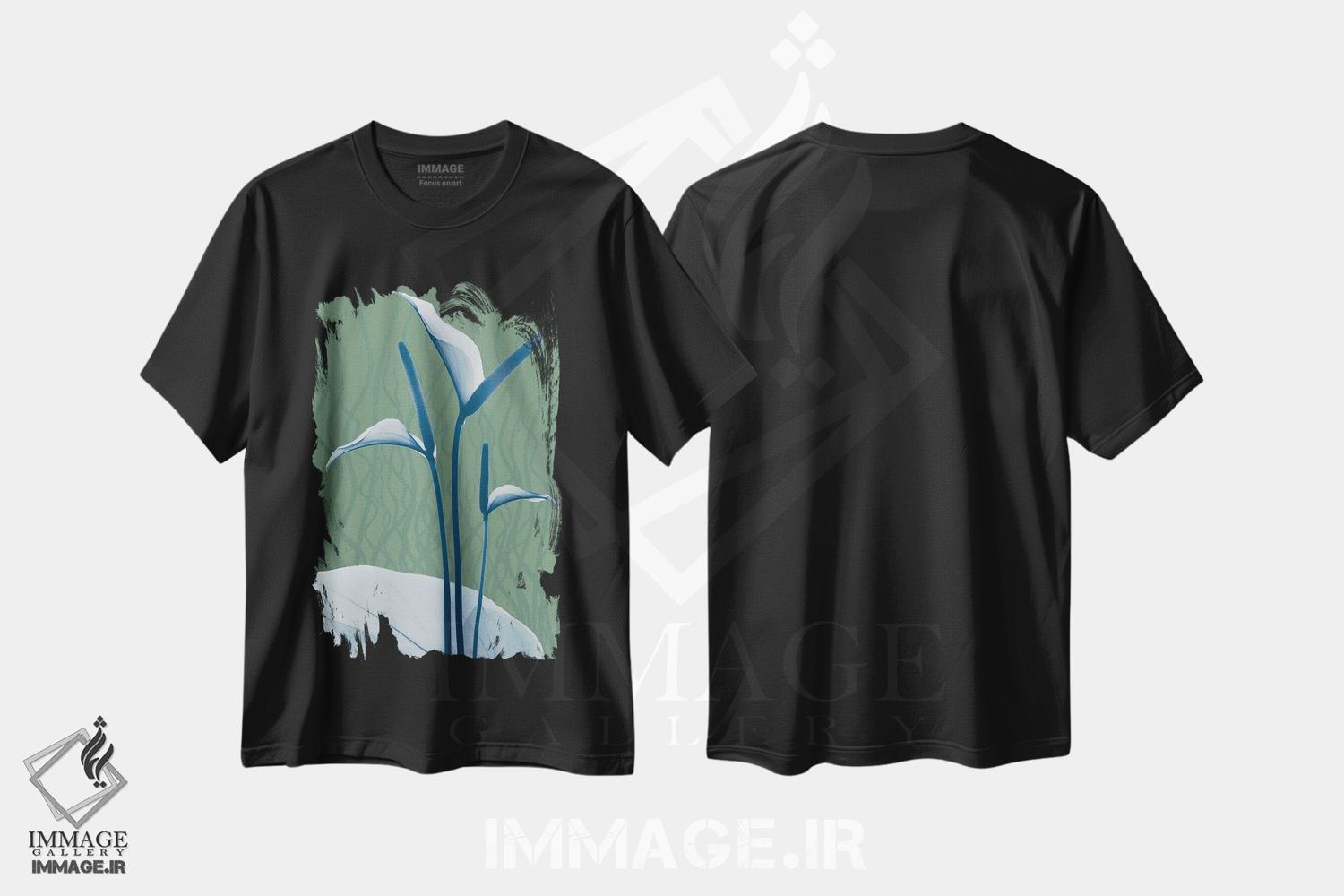 تیشرت طرح دار طلوع مریم گلی آبی II، دکور معاصر اثر آلبرت کوئتسیِر | فروشگاه ایماژ